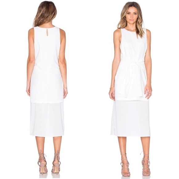 J.O.A. Los Angeles Tie-Front Sleeveless Midi Dress - Picture 1 of 7